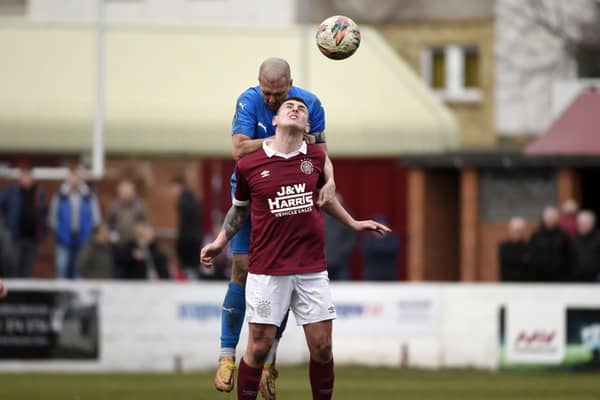 Michael Gemmell in action for Bo'ness United against Linlithgow Rose (Picture: Alan Murray)