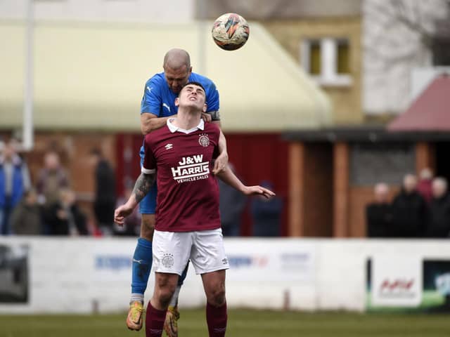 Michael Gemmell in action for Bo'ness United against Linlithgow Rose (Picture: Alan Murray)