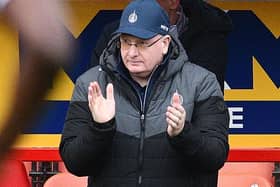 Falkirk manager John McGlynn watching his team beat Airdrieonians 2-0 away on Saturday (Photo: Michael Gillen)