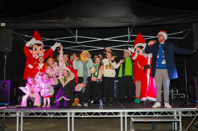 Stenhousemuir's Christmas lights were switched on with a community event on Saturday.  Pictures: Scott Louden.