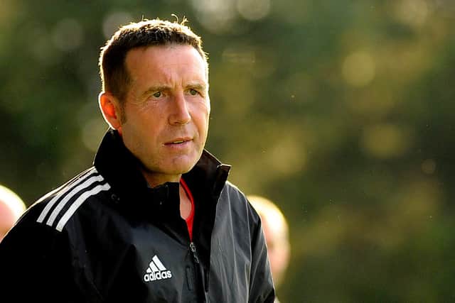 Ex-Stenhousemuir striker John Sludden, pictured while managing Camelon Juniors in 2014, has died aged 56. Picture: Alan Murray.