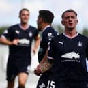 Callumn Morrison celebrates scoring for Falkirk (Pic Michael Gillen)