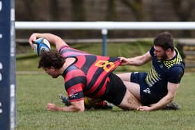 Grangemouth Stags in action against Dundee 2s at Glensburgh on Saturday afternoon (Photo: Michael Gillen)