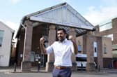 Health Secretary Humza Yousaf  on a visit to Falkirk Community Hospital to announce additional funding to develop the Hospital at Home scheme.  Pic: Andrew Milligan/PA Wire