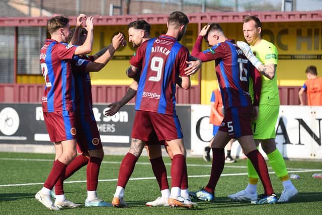 07-09-2024. Picture Michael Gillen. STENHOUSEMUIR. Ochilview Park. Stenhousemuir FC v Falkirk FC. Season 2024 - 2025. SPFL Trust Trophy Round 3