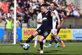 Gary Oliver in action against Dunfermline (Pic Michael Gillen)