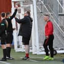 Albion Rovers striker David Cox left Ochilview at half time and has since announced his retirement from the game (Pic: Dave Johnston)