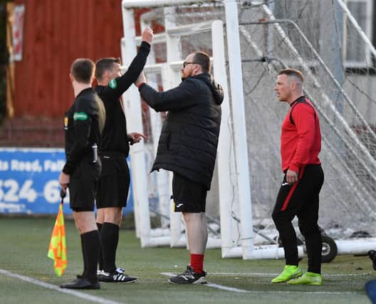 Albion Rovers striker David Cox left Ochilview at half time and has since announced his retirement from the game (Pic: Dave Johnston)