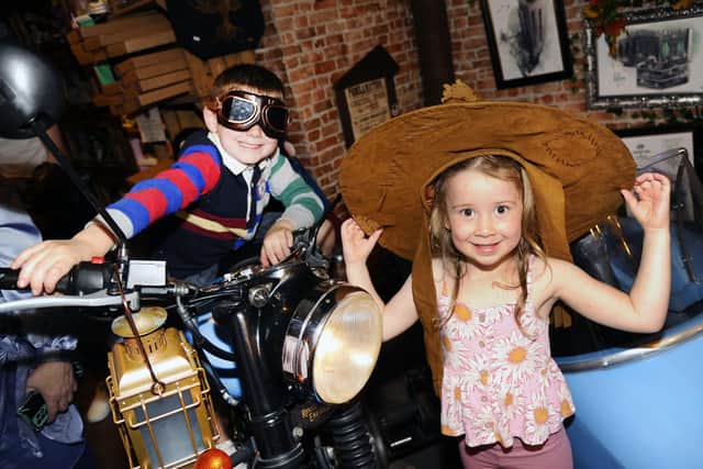 Friends Clay Gillies (6) and Willow Murphy (6) were among the visitors to the magical shop on Saturday.  (Pic: Alan Murray)