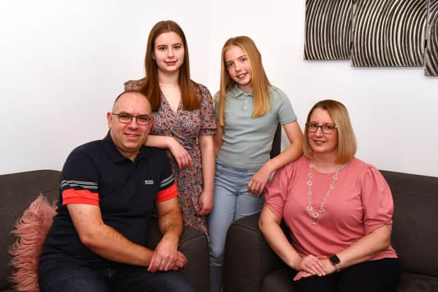 Queen elect Aimee, with mum Morag; dad Steven and big sister Chloe. Pic: Michael Gillen.