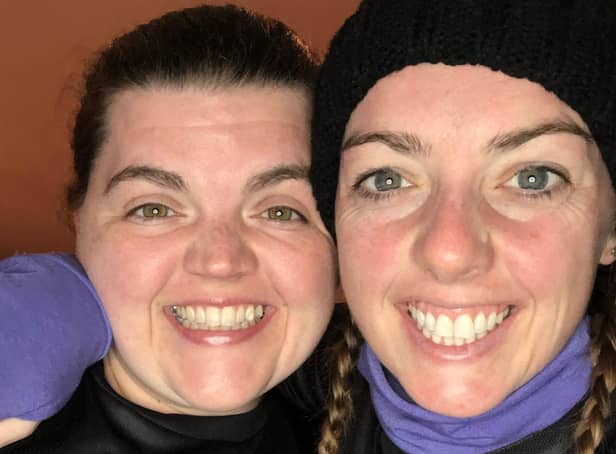 Flat mates Sarah Hutton and Kayleigh McMahon raised £1500 for SAMH with their marathon Goggins Challenge