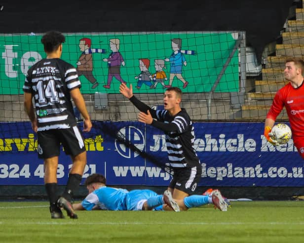 Shire concede a late penalty from Andy Rodden's foul (Pics by Scott Louden)