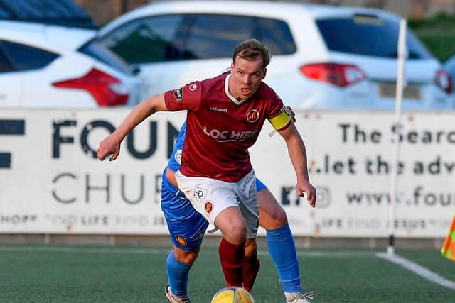 Stenhousemuir captain for the night Jonathan Tiffoney (Pic: Dave Johnston)