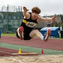 Falkirk Victoria Harriers ace Samuel Kane leaped his way to a gold medal at the 4J National Age Group Champs over the weekend in Aberdeen (Photo: Bobby Gavin/Scottish Athletic)