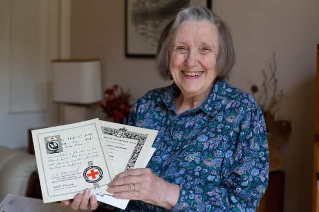 Isabel Thom, 86, has been a Red Cross volunteer for 75 years.  (Pic: Jeremy Sutton-Hibbert)