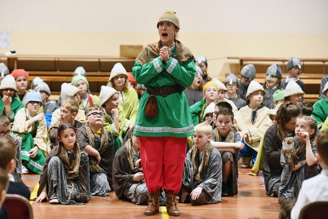 P5 and P6 pupils spent the morning rehearsing the piece of theatre before performing to other pupils, family and friends.