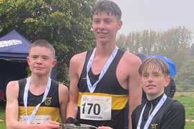 Winning gold medals were (from left) Vics athletes Ray Taylor, Luke Culliton and Thomas Mitchell