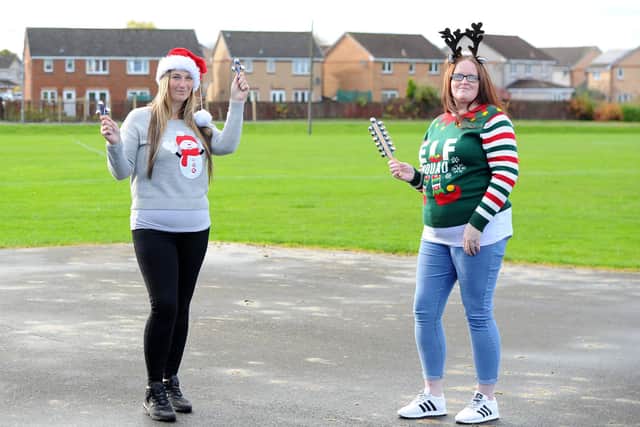 Lauren Sinclair, from Falkirk, created the Worldwide Santa’s Christmas Eve Jingle with the help of friend Terri Niven. Picture: Michael Gillen.