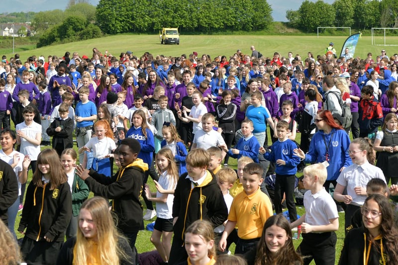 Pupils gather in Sunnyside park for the launch of this year's Beat the Street initiative