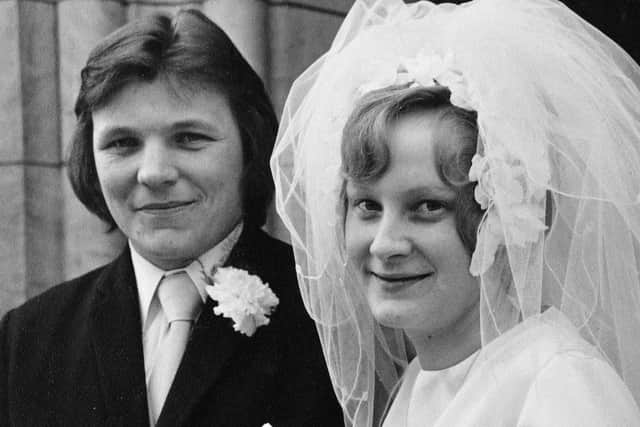 The couple were married in the town's old parish church on May 5, 1973.