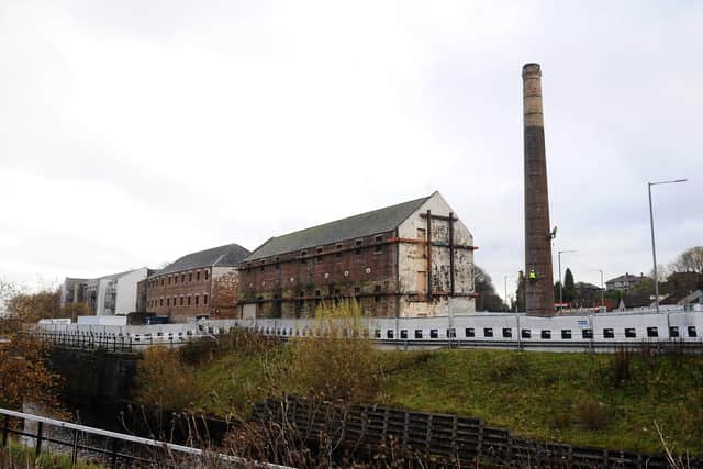 Work has resumed at the Rosebank Distillery, Falkirk following a delay brought about by the pandemic and a collapsed wall. Picture: Michael Gillen.