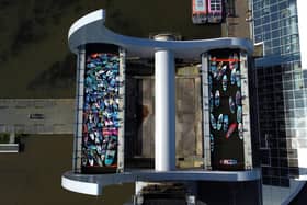 Paddleboarders had the chance to take a spin in the Falkirk Wheel.  Pic: Michael Gillen.