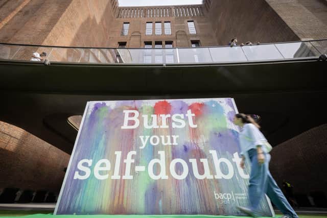 BACP 'Burst your self-doubt' art installation