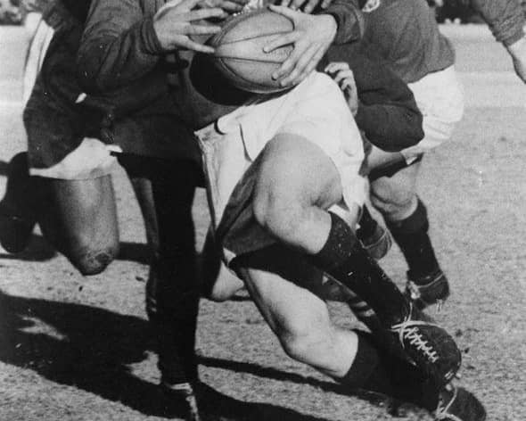 Who is this former Welsh stand-off and Question of Sport captain, pictured in 1955? (Photo: Getty Images)