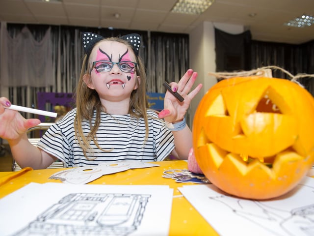 Aubree Kendall, aged 6, at the Hallowe'en extravaganza.