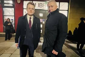 Paul with Falkirk MP Euan Stainbank, who spoke at the public meeting