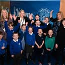 Pupils and staff at Antonine Primary School and Nursery celebrate a good report from inspectors.