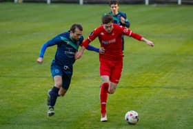 Alan Docherty (right) in action for Camelon against Tynecastle last season (Pic by Scott Louden)