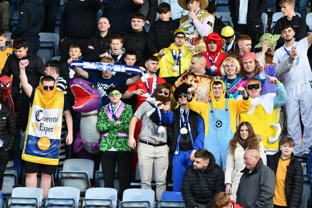 Falkirk fans travelled to Dumfries in good numbers