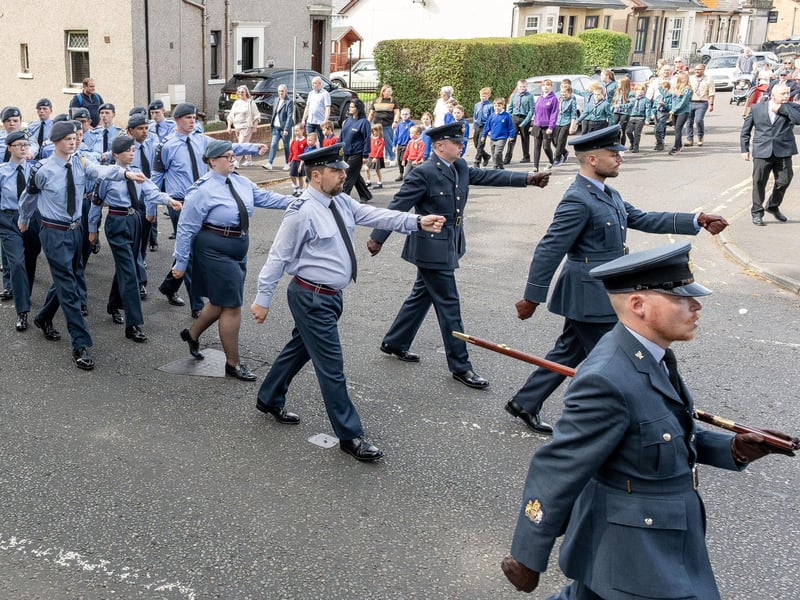 Grangemouth 1333 Squadron Air Cadets march in memory of fallen RAF heroes and those who made the ultimate sacrifice in other branches of the Armed Forces