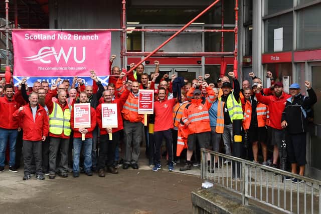 Members of the CWU are back on the picket line at Falkirk delivery office today as part of a national strike