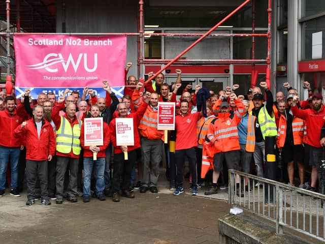 Members of the CWU are back on the picket line at Falkirk delivery office today as part of a national strike
