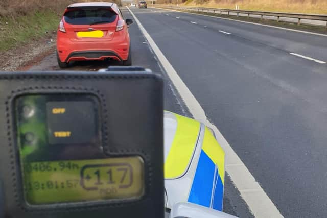 The young motorist was reported to the Procurator Fiscal after being clocked at 117mph on the M9