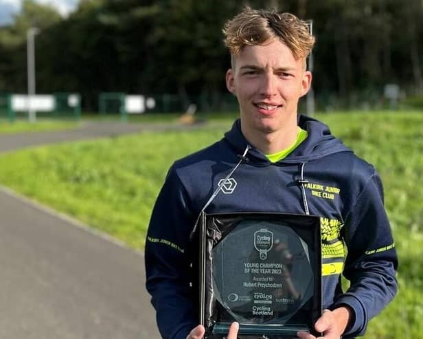 Hubert shows off his Young Champion Award
(Picture: Submitted)