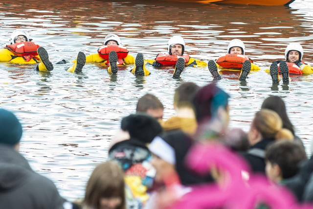 The cold waters of the Forth are nothing to these guys so they decided to join in the fun with a wee dook of their own!