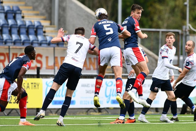 Liam Henderson's first-half header hits the bar