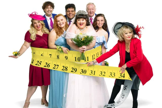 Alex-May Roberts, Lee Mead, Mollie Cranmer, Marc Akinfolarin, Jessica Ellis, Les Dennis, Helen Aylott and Sherrie Hewson in Fat Friends The Musical