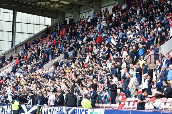 Fans gather for the match at East End Park