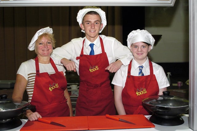 Red team Mrs McIlwraith, S6 pupil Andrew Lauder and S1 pupil Claire Dickie