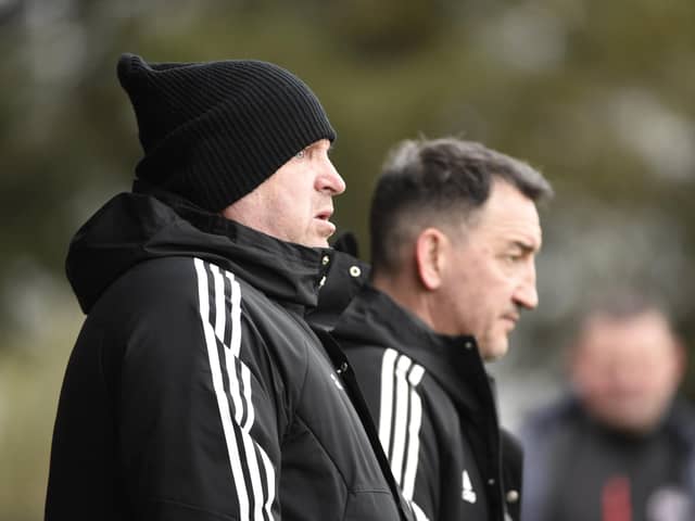 Gordon Wylde and Gordon Moodie (background) have left Camelon Juniors (Photo: Alan Murray)