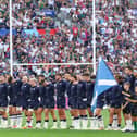 Falkirk’s Ramsey Stanners, pictured left of the flag bearer, led the Scotland team out in Marseille for their World Cup opener against South Africa (Photo: Pascal Guyot/Getty Images)