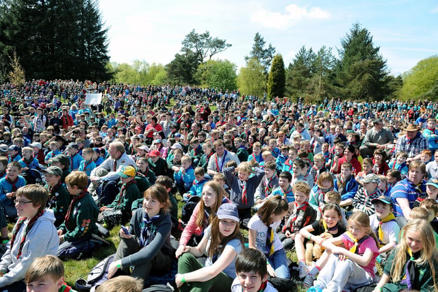 Hundreds of scouts gather for the visit