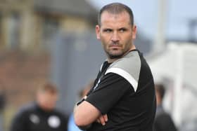 Derek Ure pictured during defeat at Bo'ness United (Pic by Alan Murray)