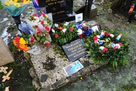 Wreaths and other tributes have been on the grave of Maddiston's Margaret Ferguson who died aged 18 at the Ibrox disaster 50 years ago