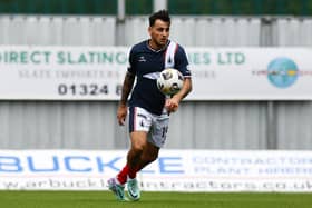 06-07-2024. Picture Michael Gillen. FALKIRK. Falkirk Stadium. Falkirk FC v Alloa Athletic FC. Season 2024 - 2025. Pre-season friendly. Ryan Shanley 19.