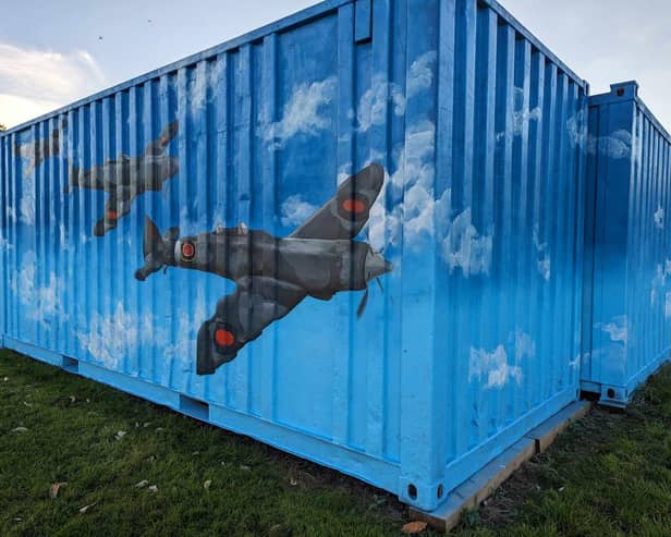 The high flying mural now adorns the containers in Grangemouth's Incyhra Park
(Picture: Submitted)